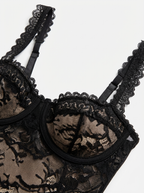 Soft Spell - Body Sexy Negru Dantelă Florală