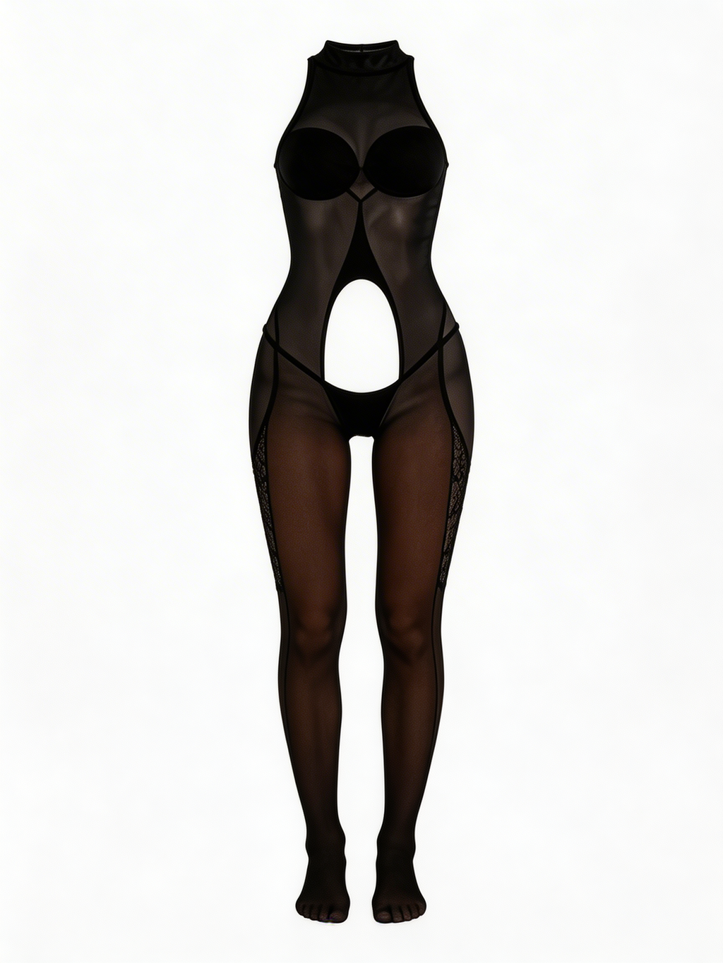 Play Me Back - Bodystocking Sexy Negru