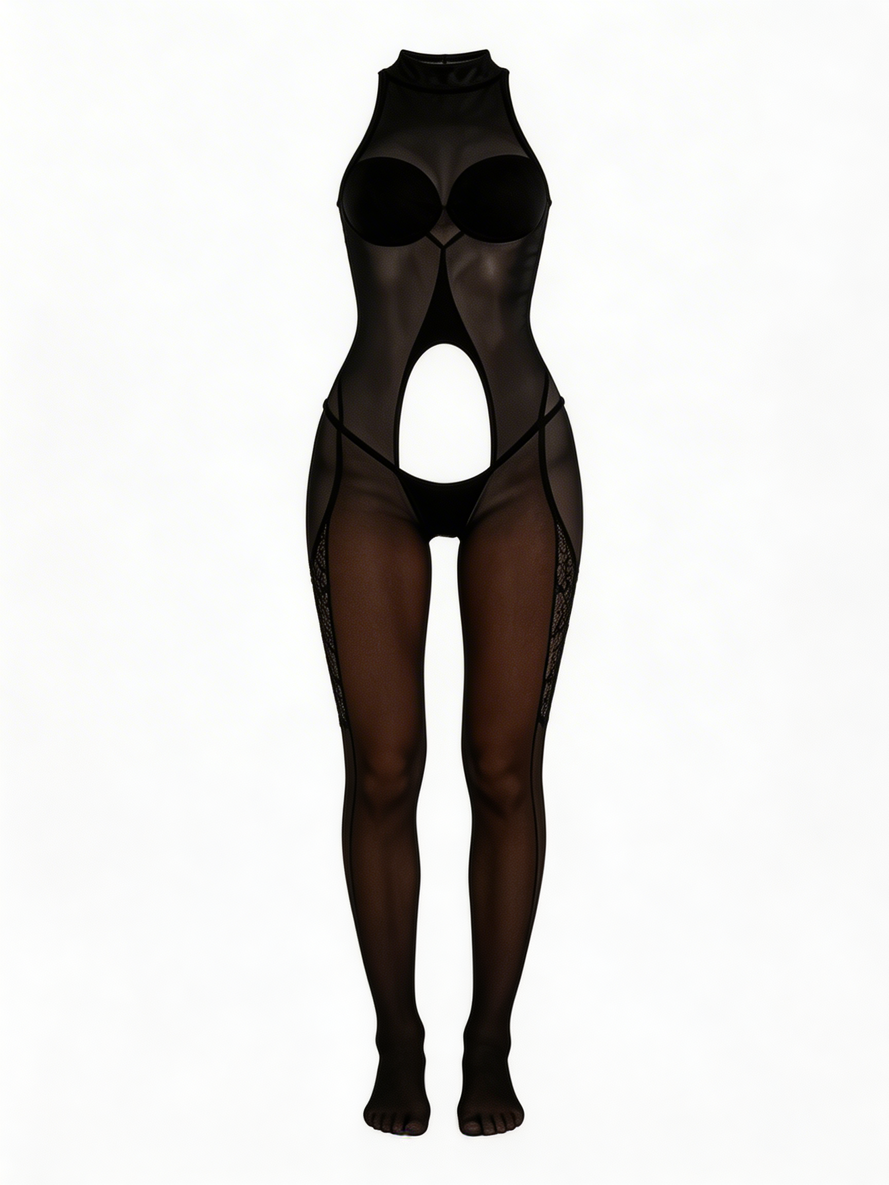 Play Me Back - Bodystocking Sexy Negru